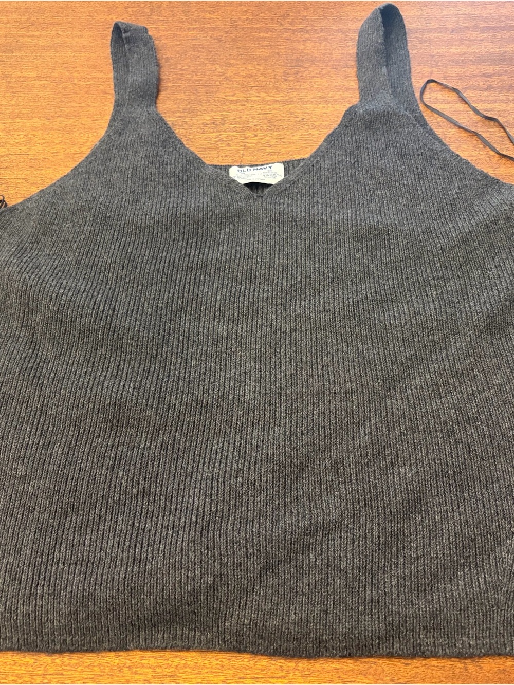 Old Navy Charcoal Ribbed V-Neck Tank